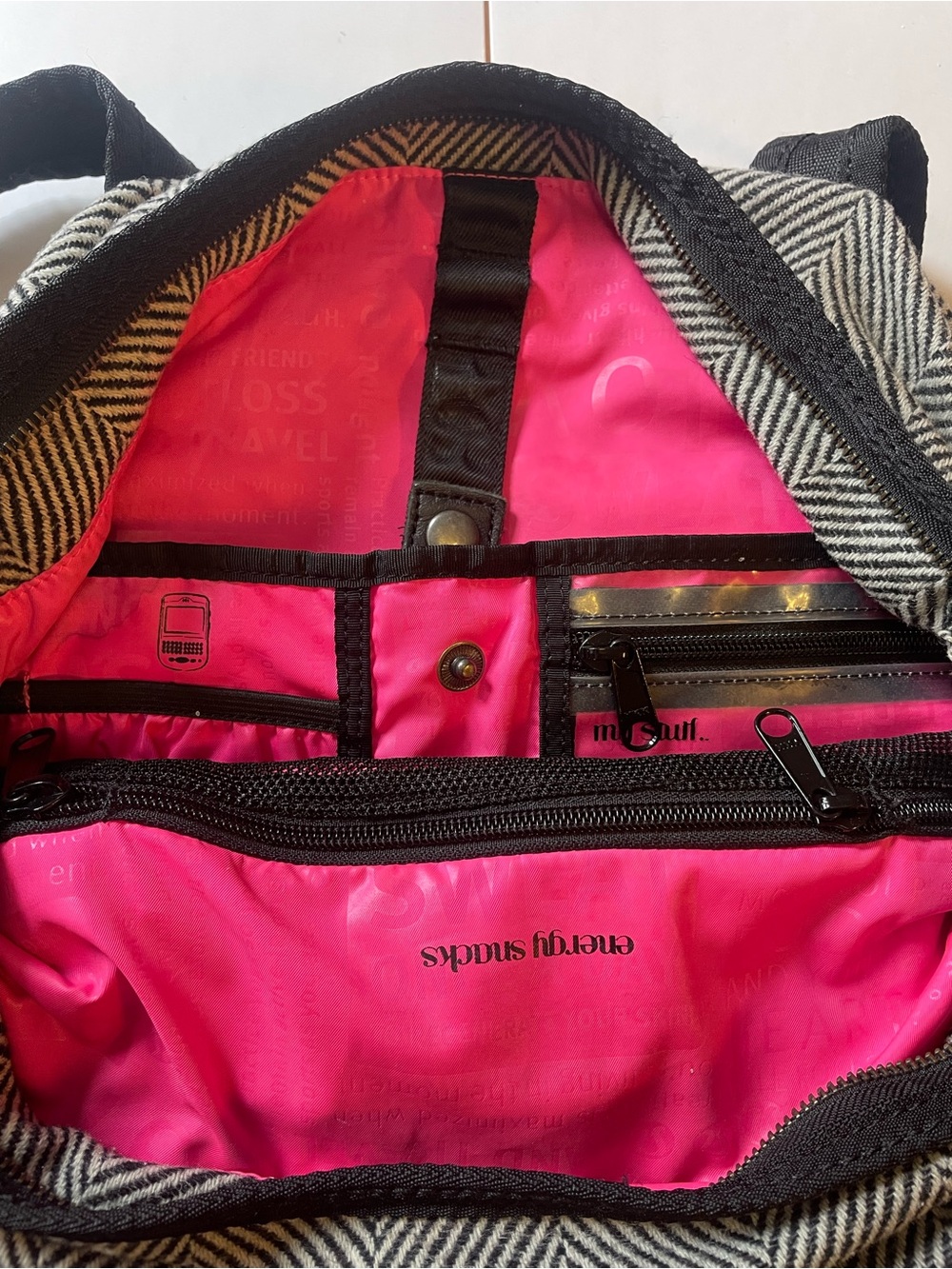 Lululemon Black and White Herringbone Tote - Picture 5 of 10